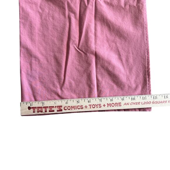 SHEIN Pink Wide Leg Pants Women M Elastic Waist Crop Ankle Slit - Picture 4 of 9